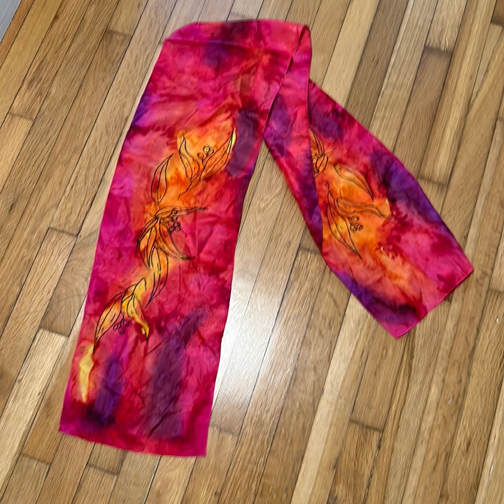 100% silk scarf — hand painted, hand died, from Bali